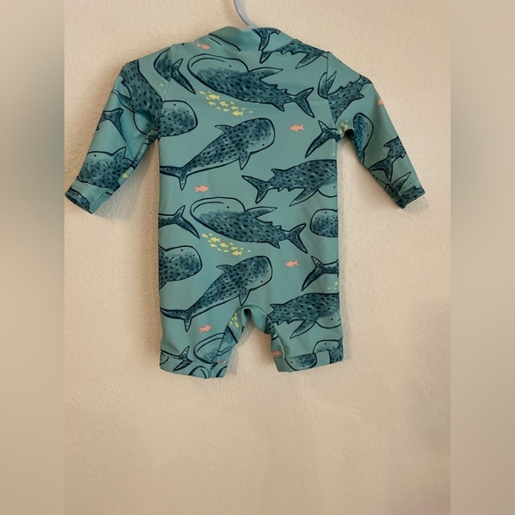 Carter's Green and Blue whale pattern One Piece Swim size 3M - Picture 4 of 4